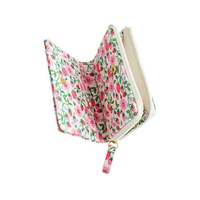 Slim Pocket Purse Strawberry Ditsy Ecru 1