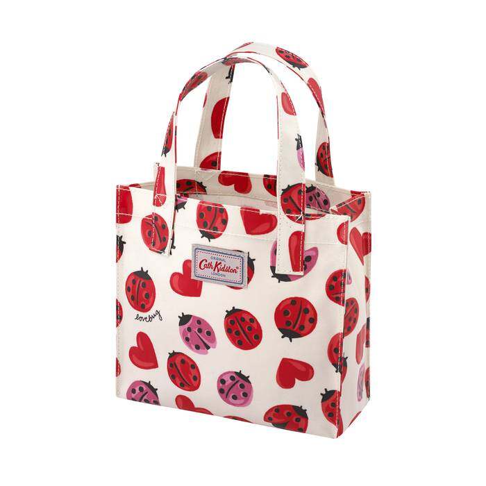 Small Bookbag Lovebugs Warm Cream 1