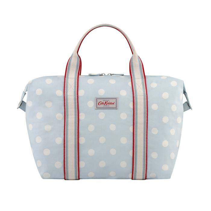 Shopper bag Foldaway Button Spot Grey Blue