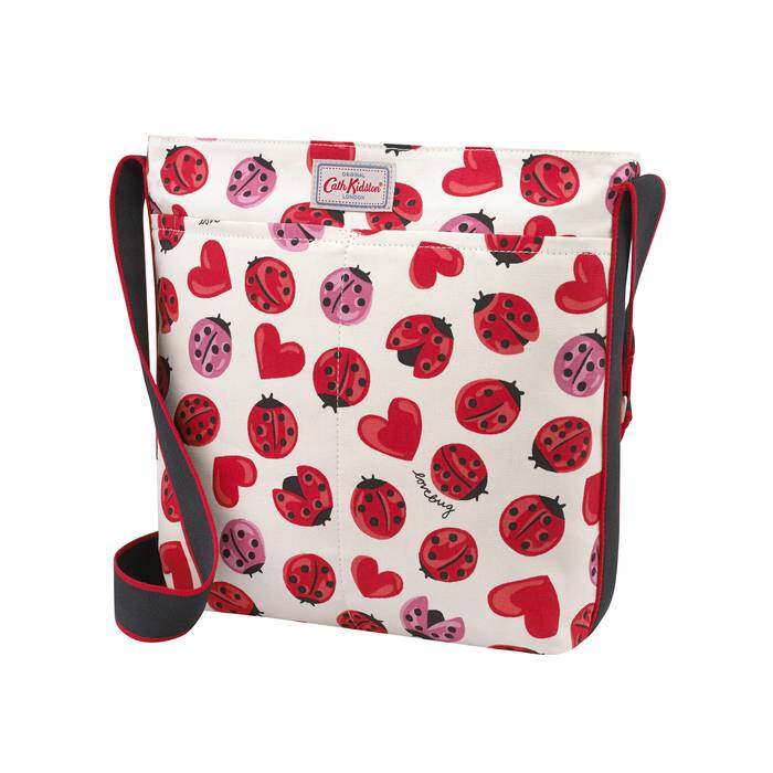 Zipped Messenger Bag Lovebugs Warm Cream 1