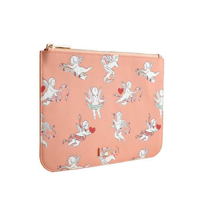 Female Saffiano Pouch Cupids Pink