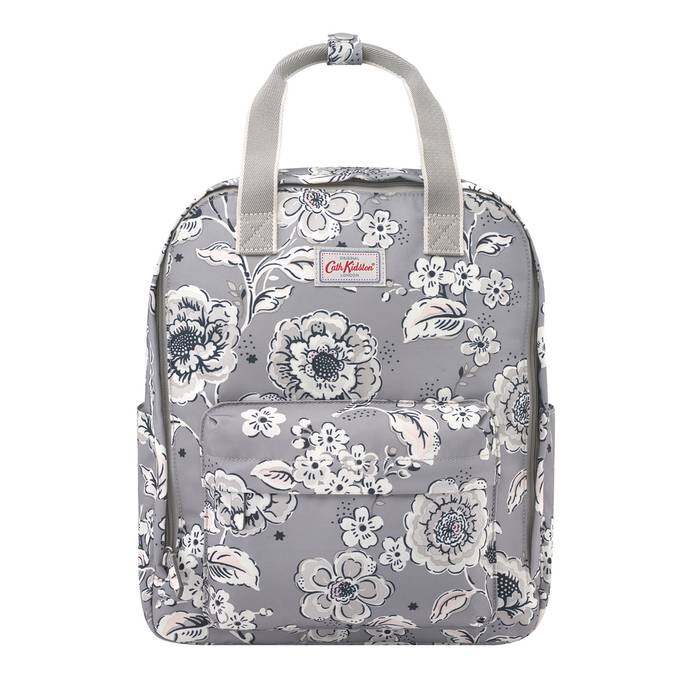 Recycled Utility Backpack Chintz Flower  Deep Grey