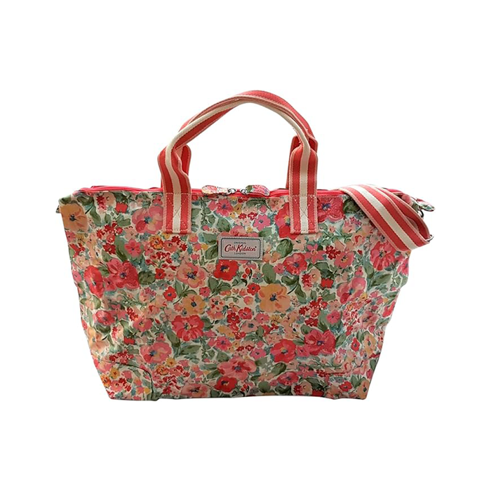 Warm Cream Female Foldaway Holiday Bag Small Painted Bloom