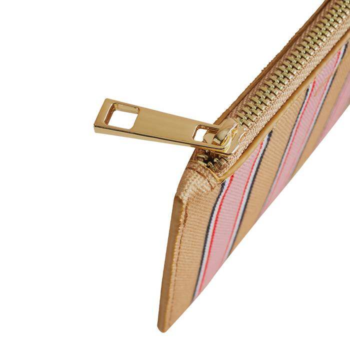 Female Charm Zip Purse Cath Stripe Pink 1