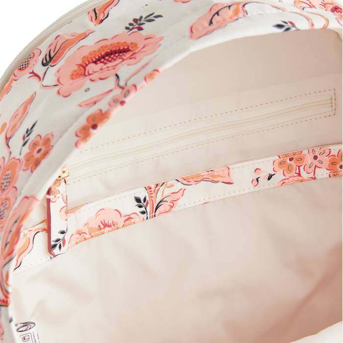 Female Compact Backpack Decorated Floral Pink 1