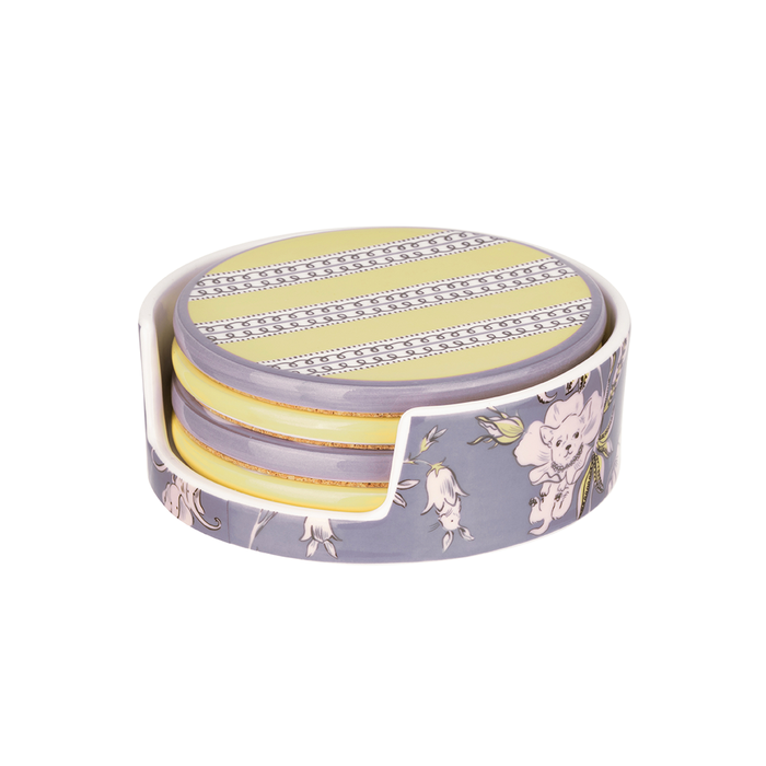 Multi WISTERIA CERAMIC COASTER SET   Wisteria