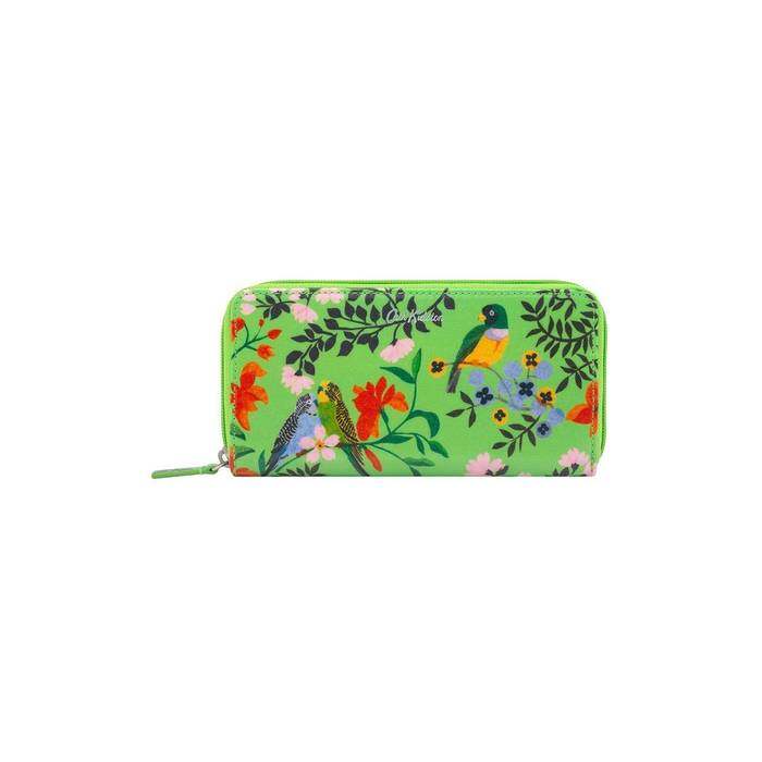 Continental Zip Wallet Paper Birds Lime