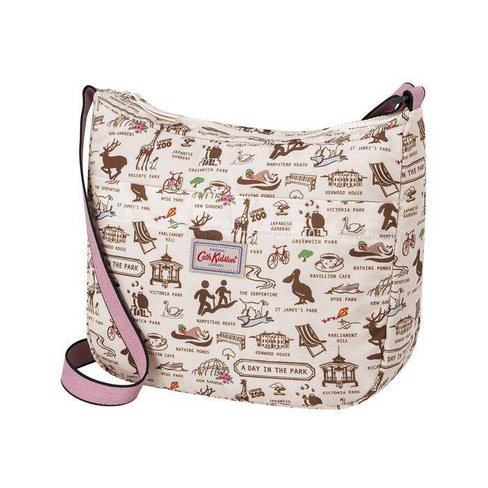 Foldaway Cross Body Small London Parks Warm Cream 1