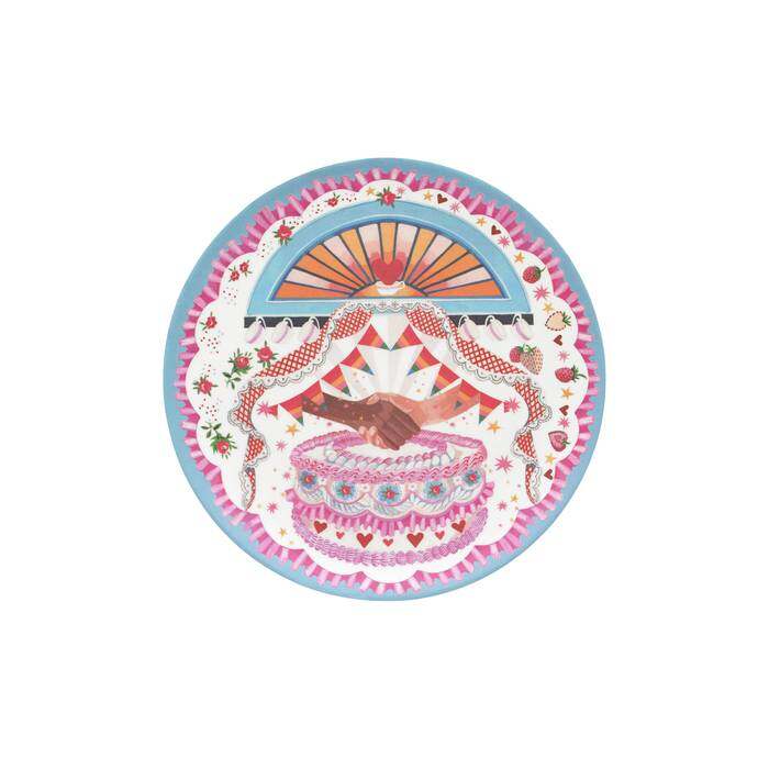 Kids Plate GBBO Showstopper Placement Multi/Pink