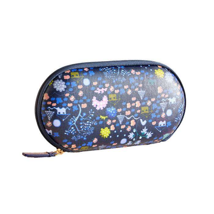 Female Glasses Case Tiny Town Navy