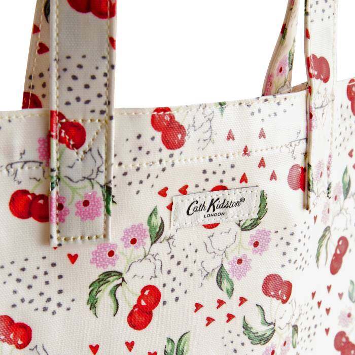 Female Large Bookbag Cherry Bunches Ecru 1