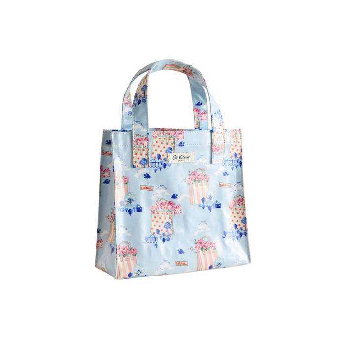 Female Small Bookbag Flower Market Blue