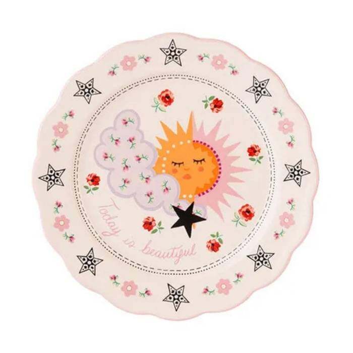 Scallop Plate (16 cm) Cloud Ditsy Multi-color