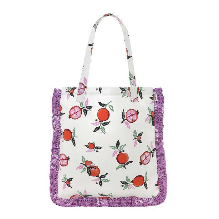 Frill Tote Pomegranate Cream