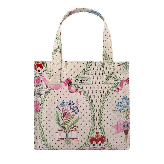 Small Bookbag Royal Bouquets Cream 1