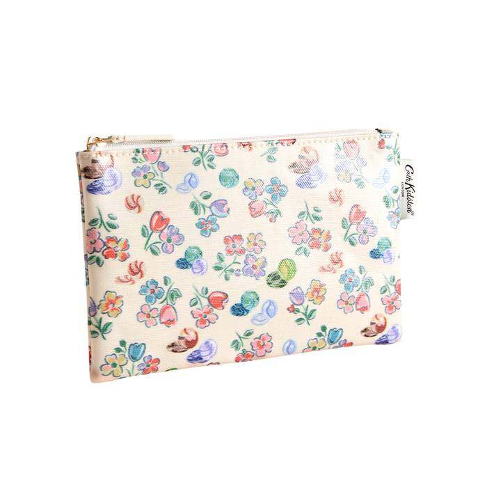 Female Zip Purse Marble Ditsy Ecru