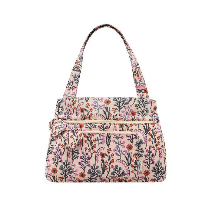 Recycled Rose Medium Shoulder Bag Paper Pansies Small Peach 1