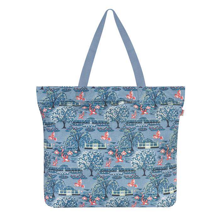 Large Foldaway Tote Botanical Garden Blue