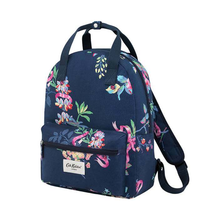 MFS Backpack w' hanging loop New Birds and Roses Navy 1