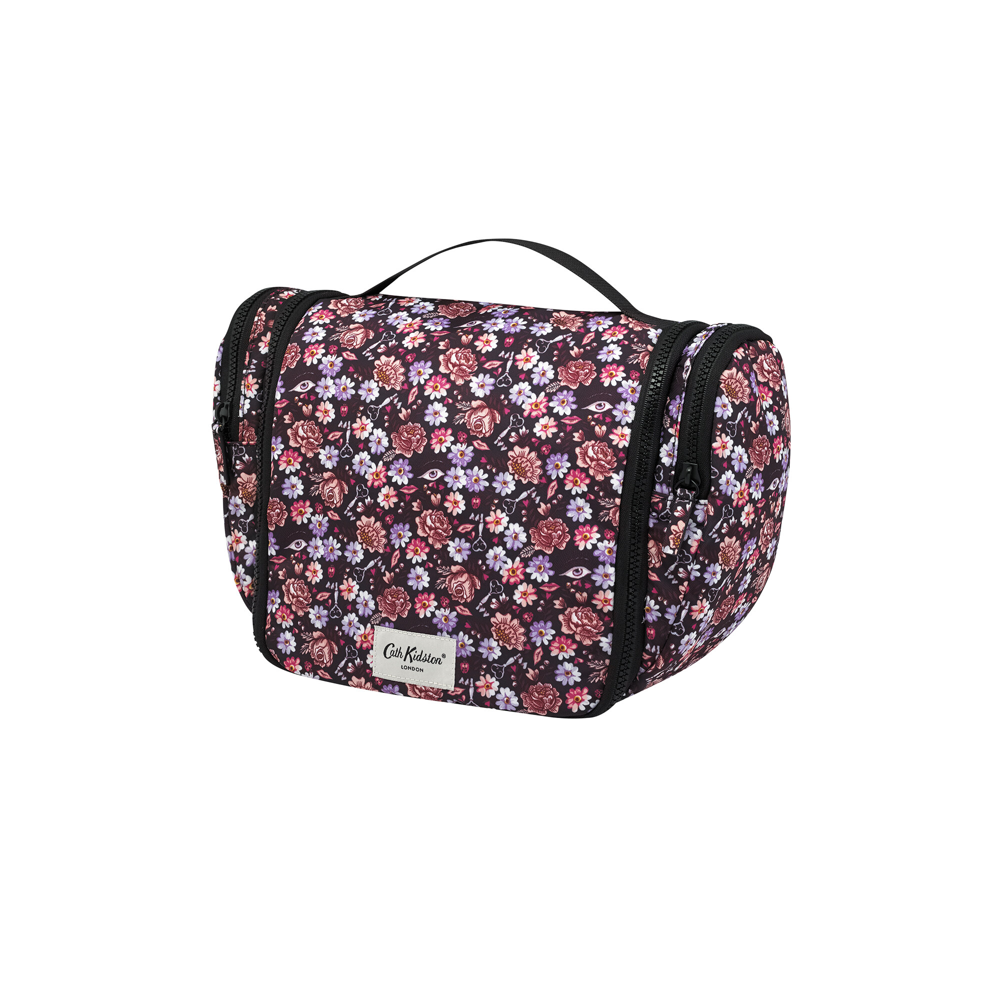 Large Travel Wash Bag Sketch Ditsy Black Pink Women s Kids