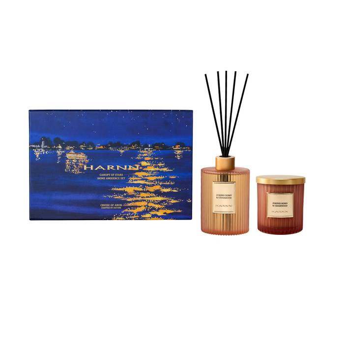 HARNN CANOPY OF STARS HOME AMBIENCE SET JUNIPER BERRY & CEDARWOOD