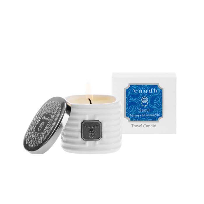 VUUDH TRAVEL CANDLE SEOUL (MIMOSA & CARDAMOM) AROMATIC CANDLE 35 G